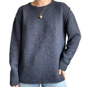 COPY - Womens Alpaca Blend Navy Blue Elbow Patch Soft Lightweight Sweater Sz L